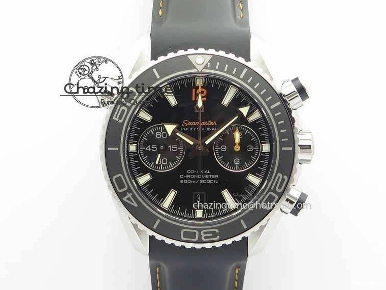 0131 Planet Ocean Master Chrono 45mm SS OM 1:1 Best Edition Black Dial Orange 12 On Rubber Strap A Durable 8169